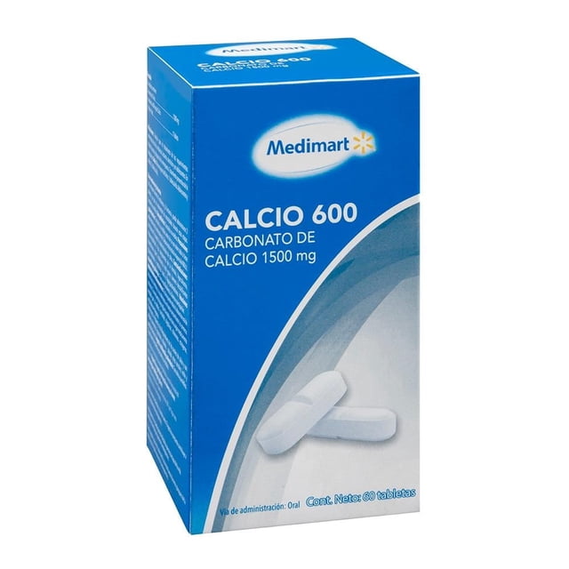 Calcio 600 Medimart 1500 mg 60 tabletas