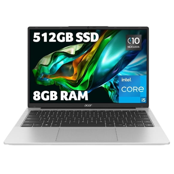 Laptop Acer Aspire Lite 14 Procesador Intel® Core™ i5-1235U 10 núcleos 8 GB RAM 512 SSD Plata