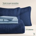 thumbnail image 2 of Edredón MATRIMONIAL LIGERO Dreamlab con Juego de Sábanas y Fundas de Almohada Decorativas Azul Marino/Azul claro, 2 of 10