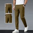 thumbnail image 2 of Amzcrzy Pantalones Clásicos Hombre Color Liso Cintura Elástica Cómodos Transpirables Elásticos Moda Informal Senderismo Pescar Correr Ejercicio Bolsillos Tallas S-3XL Marrón, 2 of 8