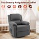 thumbnail image 3 of Korser Sillón Reclinable Giratorio 360°Adultos,Mecedora Pequeña Para Espacios Reducidos,Lino,Gris, 3 of 6