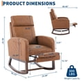 thumbnail image 3 of Yeshouse Mecedora mecedora para guardería con reposapiés ajustable, respaldo alto, suave acolchado, dos bolsillos laterales, patas de madera maciza, cómodo sillón para sala de estar y dormitorio, 3 of 8