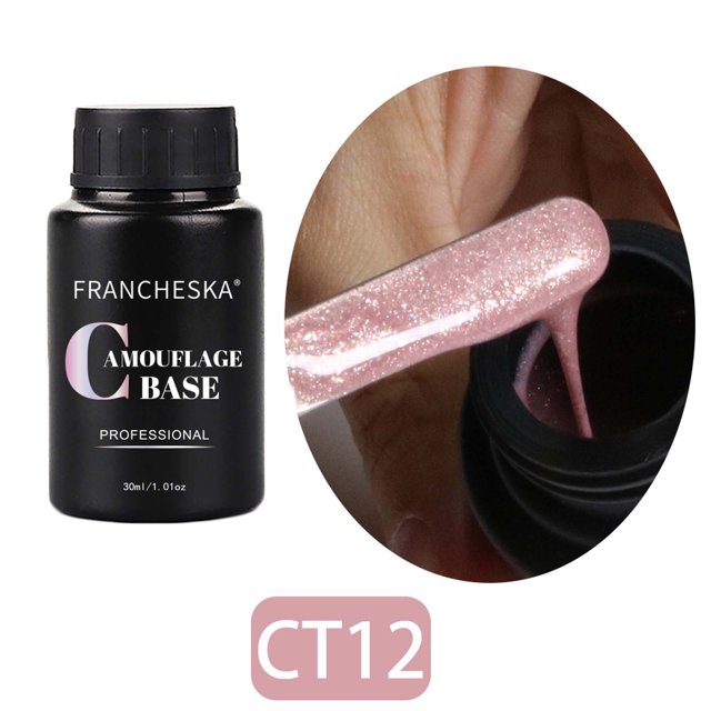 Polvo para uñas Arte de uñas Goma Color nude Base Brillantina Brillantina Fototerapia Base Pegamento Arte de uñas