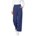thumbnail image 4 of TaTaai Ladies' Elastic High Waist Wide Leg Jeans, Versatile Loose Straight Leg Pants, All Season Casual Fashion Jeans Gift, 4 of 5