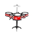 thumbnail image 1 of Batería para niños, juguete de percusión de simulación, educativo 5 pads de batería rojos, 1 of 7