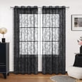 thumbnail image 1 of Cortinas semitransparentes para dormitorio y sala de estar | Cortinas con ojales | Panel de poliéster que filtra la luz | 99 x 198 cm | Cortinas blancas transparentes, 1 of 5