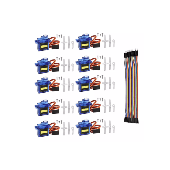 10 Sg90 Servo Módulo 180 Grados 1.6kg Servo Motor Arduino azul colores