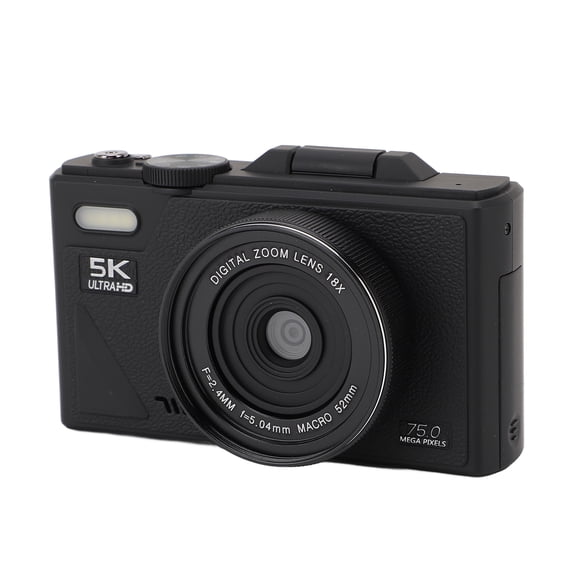 Cámara Digital De 5k, Cámaras De Vlogging HD De 75MP Para Fotografía, Punto De Enfoque Automático Y Disparar Una Cámara Pequeña Con Zoom Digital De 18x, Cámara Retro Con
