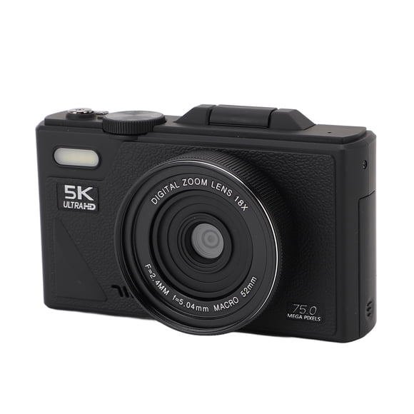 Cámara Digital De 5k, Cámaras De Vlogging HD De 75MP Para Fotografía, Punto De Enfoque Automático Y Disparar Una Cámara Pequeña Con Zoom Digital De 18x, Cámara Retro Con