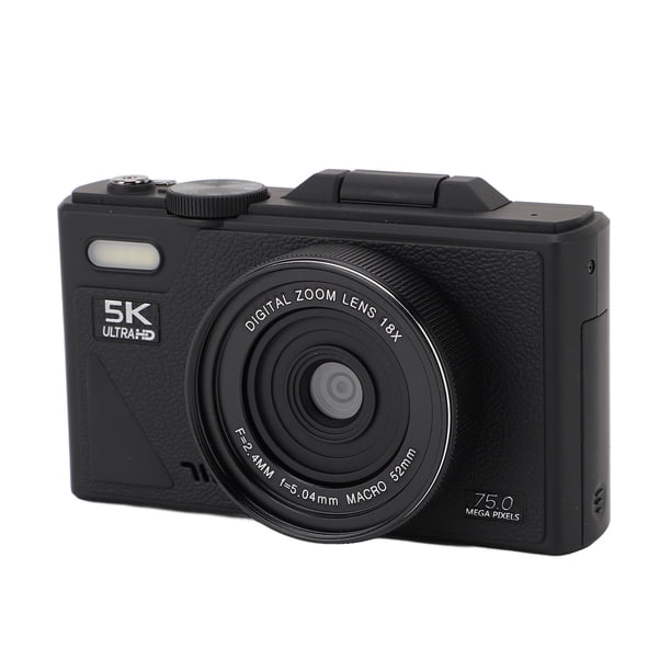 Cámara Digital De 5k, Cámaras De Vlogging HD De 75MP Para Fotografía, Punto De Enfoque Automático Y Disparar Una Cámara Pequeña Con Zoom Digital De 18x, Cámara Retro Con