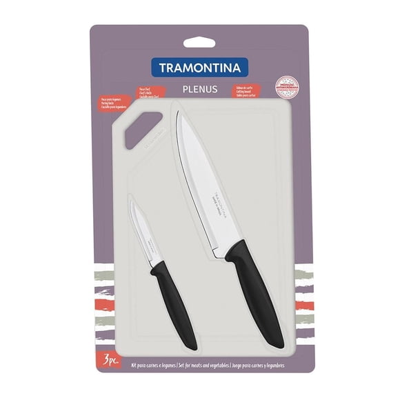Kit de Cuchillos Tramontina 3 Piezas Negros