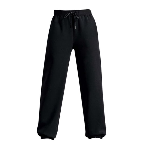 Pantalones casuales cálidos para mujer, pantalones deportivos de invierno con forro polar para niñas, para damas L