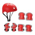 thumbnail image 1 of Casco de bicicleta para niños Juego de casco con rodilleras Guardias de muñequera de almohadillas, elegante engranaje de skateboard juego para Rojo, 1 of 8