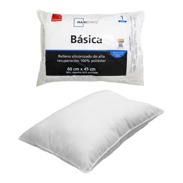 Almohada Firme Mainstays One Pack 130 Hilos Blanca