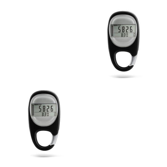 Soidarity Llavero con podómetro para caminar con pantalla Digital 3D, seguimiento preciso de actividad física, contador de pasos, conteo de calorías Negro 2piezas Soidarity CBP375792