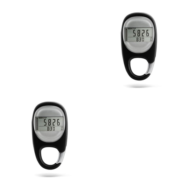 Soidarity Llavero con podómetro para caminar con pantalla Digital 3D, seguimiento preciso de actividad física, contador de pasos, conteo de calorías Negro 2piezas Soidarity CBP375792