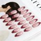 thumbnail image 4 of Uñas Postizas SXVME Rojo Burdeos con Punta Almendra y Lunares Blancos, Reutilizables de Gel, 4 of 6