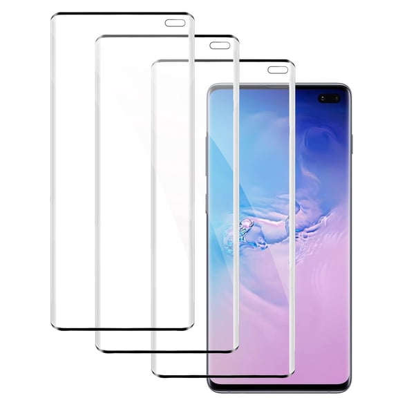 Zonyee Protector de Pantalla HD Compatible con Samsung Galaxy S10 Plus de 6,4", Película de Vidrio Templado Antirrayas, sin Burbujas, Fácil de Instalar, Paquete de 3