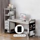 thumbnail image 5 of Escritorio con 3 Cajones y Estante De 4 Niveles (Marrón Claro) | Mesa para Computadora Industrial Desk Esquinero con Repisas y Bolsa de Tela Mueble Grande para Oficina,Sala120x50x110CM, 5 of 9