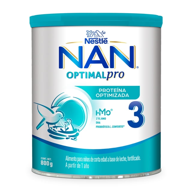 Alimento Para Niños de Corta Edad NAN 3 Optimal Pro de 1 a 2 Años Lata de 800 g