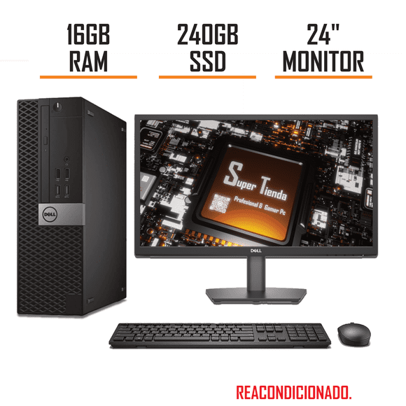 PC DELL Optiplex Intel Core i7 RAM 16GB SSD 240GB monitor 23.8"