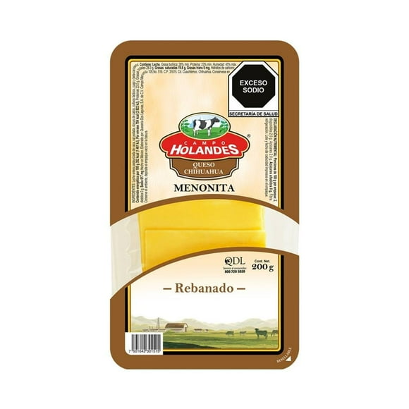 Queso chihuahua Campo Holandés menonita rebanado 200 g