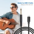 thumbnail image 3 of Cable USB C A TS, Cable de Sonido Ts de 1/4 Pulgadas para Guitarra Eléctrica, Bajo, Mezclador, Altavoz A PC, Teléfono Inteligente, Plug and Play Con de Sonido de Alta, 3 of 7