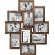 thumbnail image 5 of SONGMICS Marcos de fotos de collage de 4 x 6 pulgadas para decoración de pared, paquete de 10 marcos de collage de fotos familiares para galería, parte frontal de cristal, requiere montaje, marrón, 5 of 5
