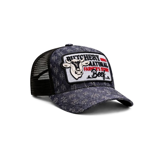 KNITE Gorra Farmer Beef Blue Trucker Hombre Ajustable Estilo Rancho Ganado Agro