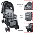 thumbnail image 3 of Carriola Doble Gemelar Plegable para Bebés 0 Meses Asientos Reclinables Hasta 32 kg - Gris, 3 of 7