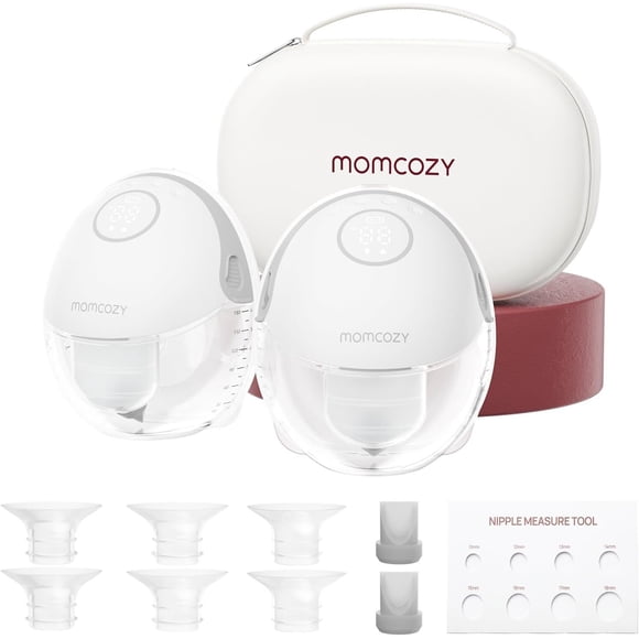 Momcozy Extractor de Leche Eléctrico Portátil Mobile Style | M6, Extractor de Leche Manos Libres Batería Recargable, Paquete de 2 Gris