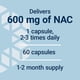 thumbnail image 3 of Life Extension | N-acetil-L-cisteína 600 mg, 60 cápsulas. Suplemento que Aporta una poderosa protección antioxidante., 3 of 4