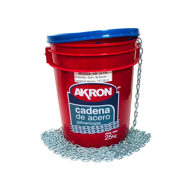 Cadena Akron 5/16″ De Acero Galvanizada Cubeta Con 25 Kilos (aprox)