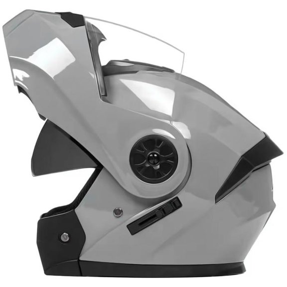 Casco Resistente Caída BLDShineGray 1Pza Gris . Talla L Abatible Casco Motociclista.