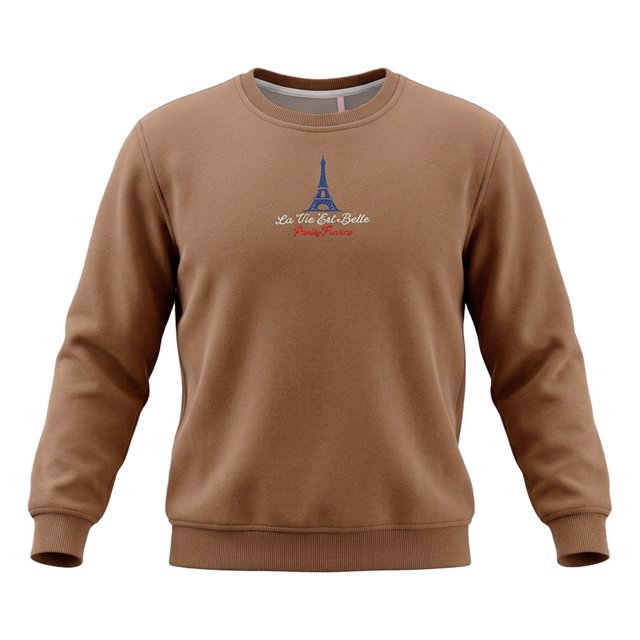 Sudadera Quarry para Dama, Cuello Redondo Khaki Talla CH