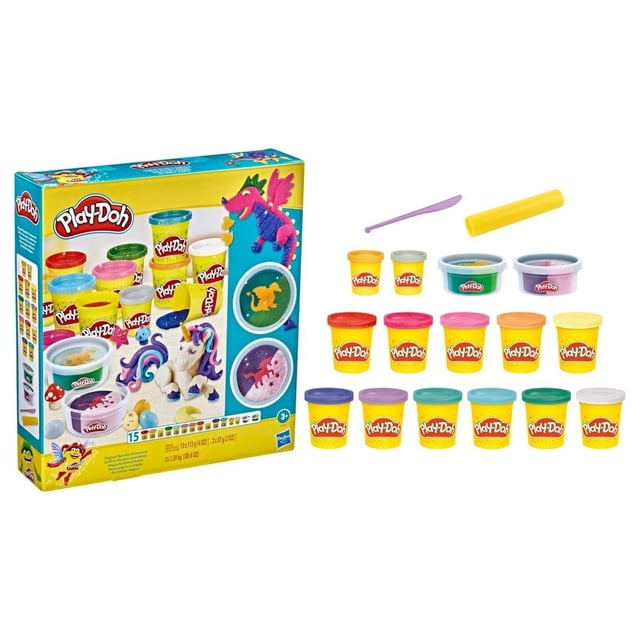 Masas Moldeables Play Doh Hasbro Masa Magica Brillante 15 piezas