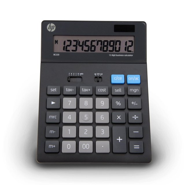 Calculadora HP BC220 de escritorio, 12 dígitos, alimentada por energía solar
