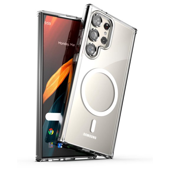 Funda con funda MAG para Samsung Galaxy S24 Ultra (2024), transparente