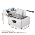 thumbnail image 4 of 6/10/12L Commercial Electric Profundo Fryer w/Basket & Lid Countertop Stainless Steel Profundo Fryer para Grande Tank French Fries Onion Rings, 4 of 6