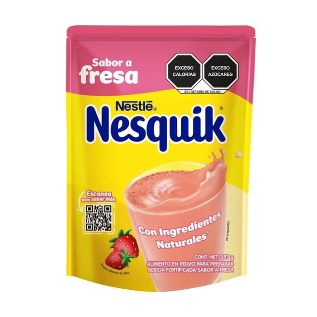 Alimento en Polvo para Preparar Bebida Sabor a Fresa Nesquik bolsa 357g