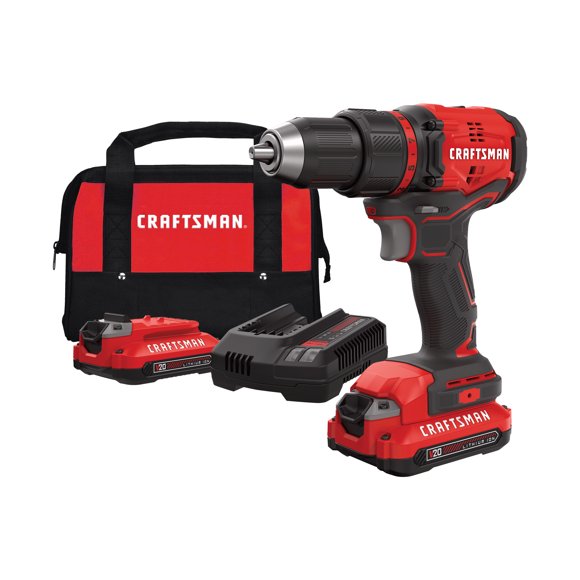 Taladro Atornillador Inalámbrico 1/2 20V +2Bat CRAFTSMAN