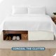 thumbnail image 3 of Faldón de Cama Cepillado Doble Bare Home Colección Premium 1800 Caída de 15 Pulgadas Tamaño Completo Color Crema, 3 of 5