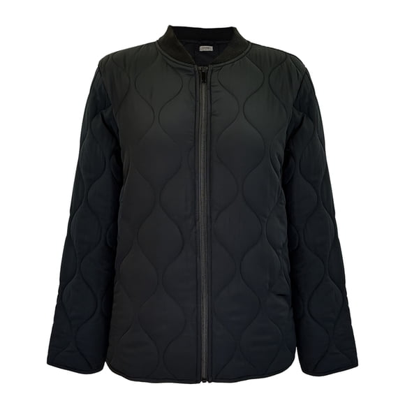 Chamarra George para Mujer, Acolchada Estilo Bomber Negro Talla G