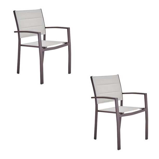 Set de 2 Sillas con Descanzabrazos para Comedor Exterior NATERIAL ORION BETA II