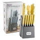 thumbnail image 1 of Juego de cuchillos de cocina Hecef 14 piezas acero inoxidable alto contenido de carbono bloque de madera, 1 of 8