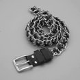 thumbnail image 4 of Silver Black Metal Punk Belts Leather Chain Waist Belt For Women Dresses, 4 of 5