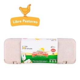 Huevo blanco El Calvario de gallina libre de jaula 12 pzas