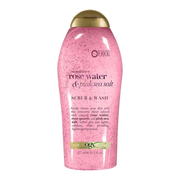 Gel de ducha Ogx exfoliante rose water & pink sea salt 577 ml