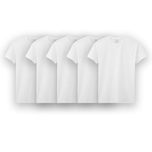 Playera Fruit of the Loom Super Value para Hombre, Cuello Redondo, Blanca, Super Value 5 Piezas, Talla M