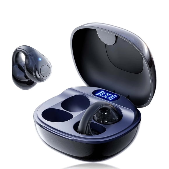 VEAT00L Auriculares Bluetooth de Clip, Estuche de Carga con Pantalla Digital, Autonomía Larga de 68H
